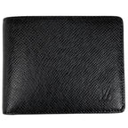 Louis Vuitton Portefeuille Calf Bifold Wallet Taiga Noir