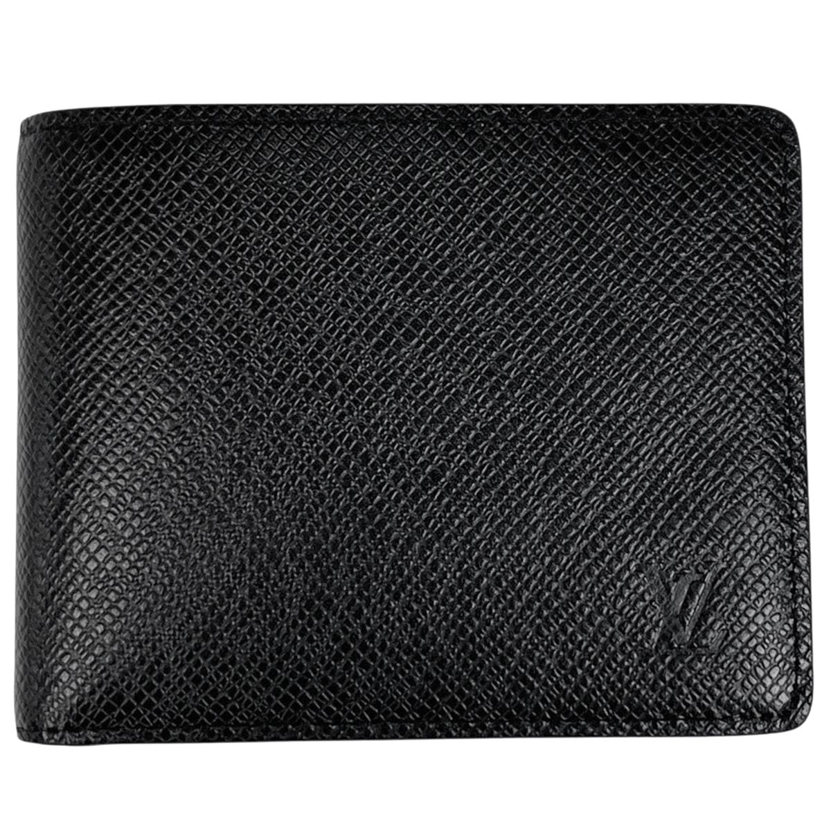 Louis Vuitton Portefeuille Calf Bifold Wallet Taiga Noir