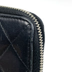 Chanel CC Logo L-shaped Zipper Wallet Quilted Leather Black — view 4