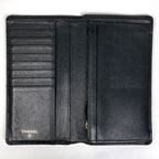 Chanel Coco Button Bifold Wallet CC Logo Leather Black — view 7