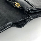 Chanel Coco Button Bifold Wallet CC Logo Leather Black — view 5