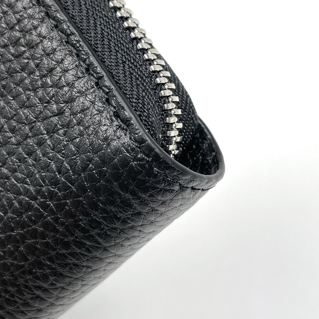 Gucci Logo Wallet Zip Around Leather Black — view 3