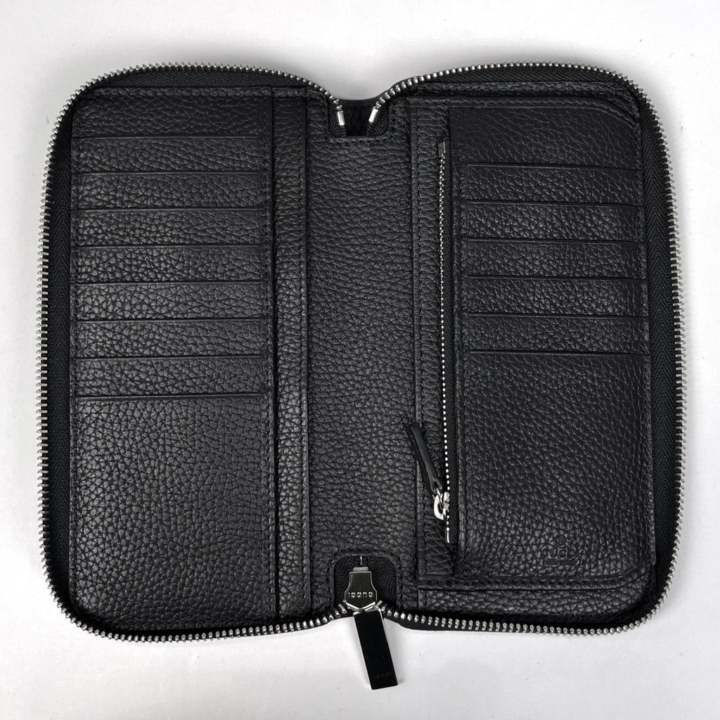 Gucci Logo Wallet Zip Around Leather Black — view 6