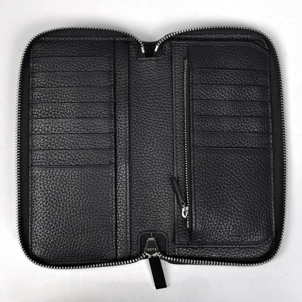 Gucci Logo Wallet Zip Around Leather Black — view 6