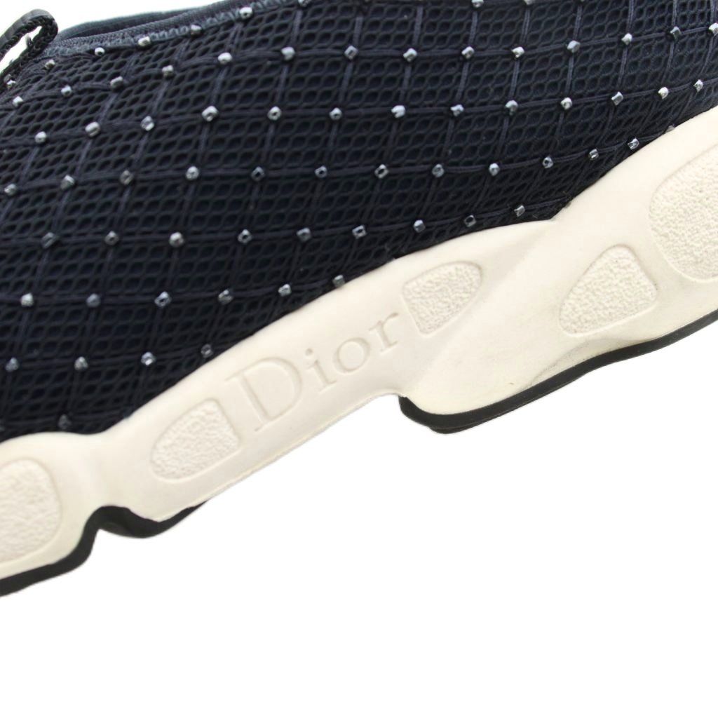 Dior Mesh Sneakers Slip on Shoes Bead Decoration Blue Navy — view 8