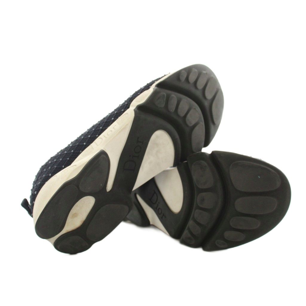 Dior Mesh Sneakers Slip on Shoes Bead Decoration Blue Navy — view 5
