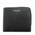 Saint Laurent Paris East West Zip Wallet Bifold Coin Purse Leather Black
