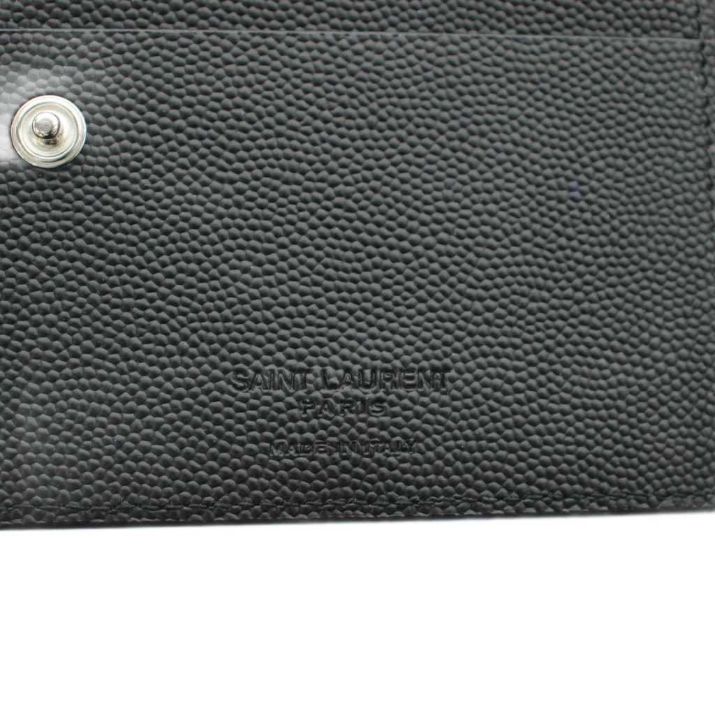 Saint Laurent Paris East West Zip Wallet Bifold Coin Purse Leather Black — view 3