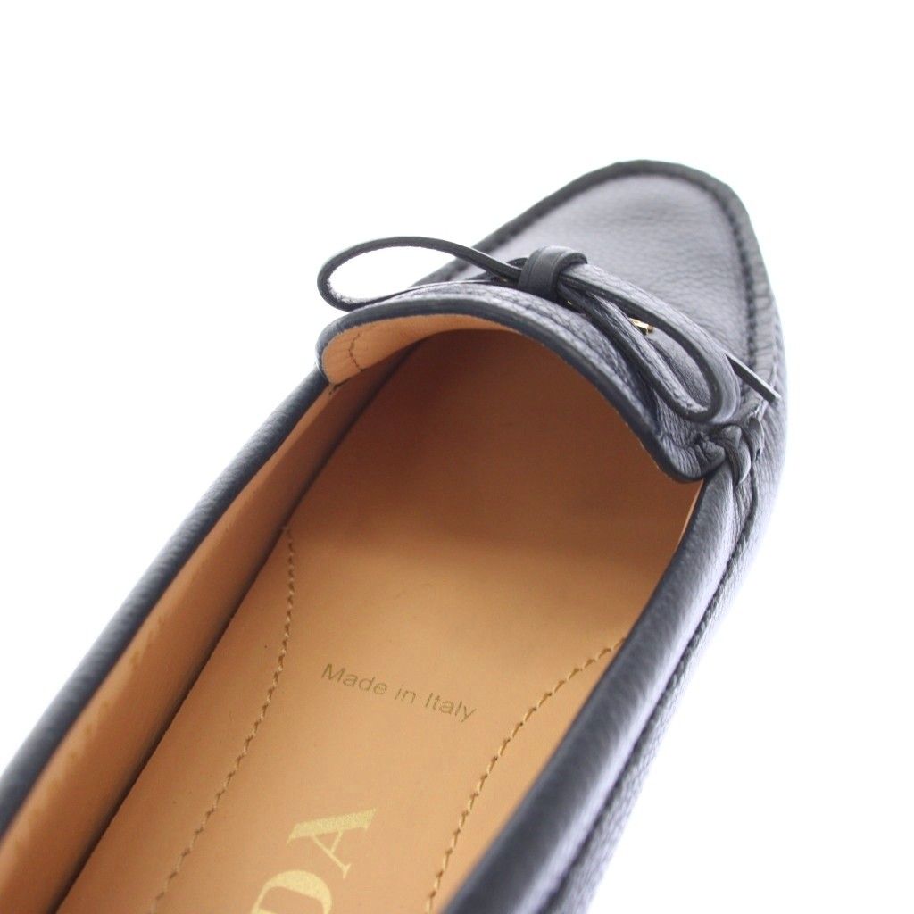 Prada Driving Shoes Flat Leather 36.5 Navy TK 52 — view 4