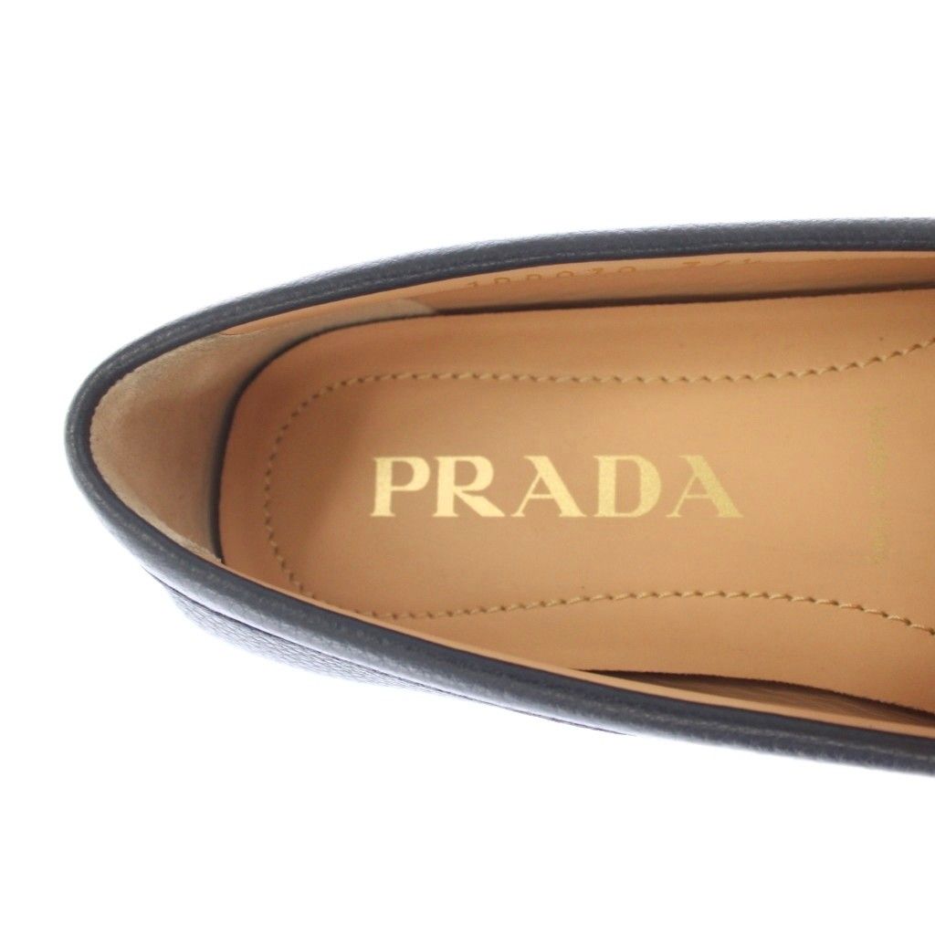 Prada Driving Shoes Flat Leather 36.5 Navy TK 52 — view 8