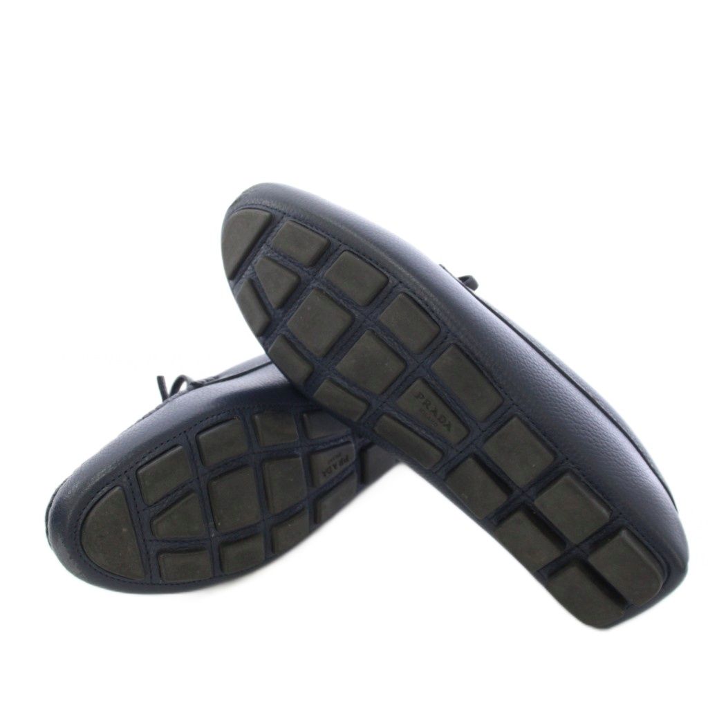 Prada Driving Shoes Flat Leather 36.5 Navy TK 52 — view 7