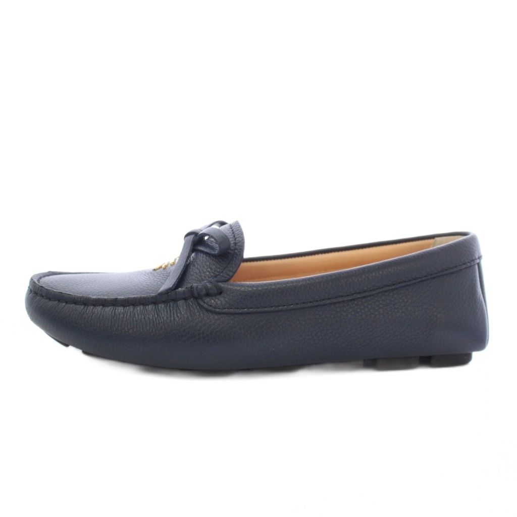Prada Driving Shoes Flat Leather 36.5 Navy TK 52 — view 2