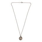 Hermes Bijouterie Fantaisie White Butterfly Coin Necklace Silver