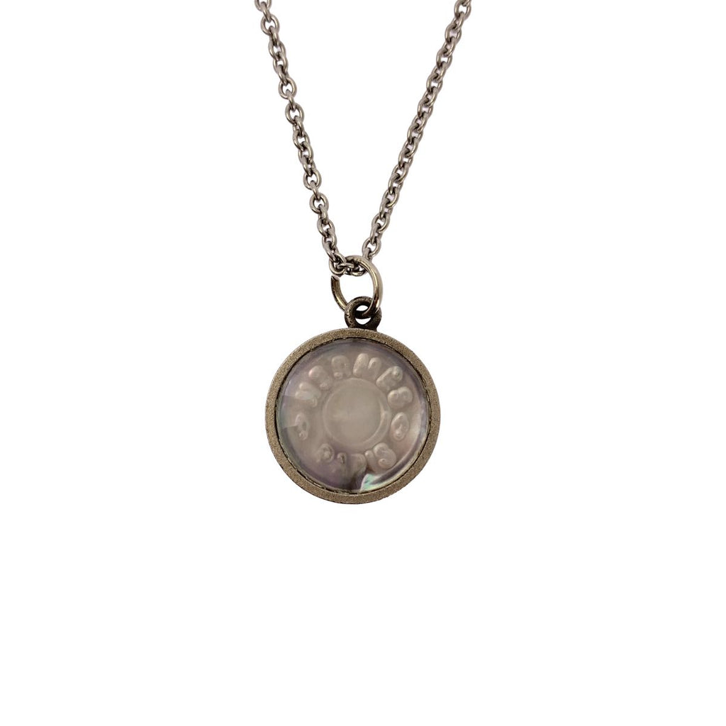 Hermes Bijouterie Fantaisie White Butterfly Coin Necklace Silver — view 2