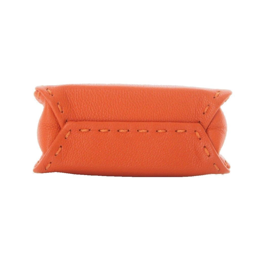 Hermes Sac Orange Bag Charm Strap Leather Agneau Milo RI — view 4