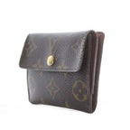 Louis Vuitton Coin Case Wallet Card Brown Snap Button Monogram Pattern RI — view 3