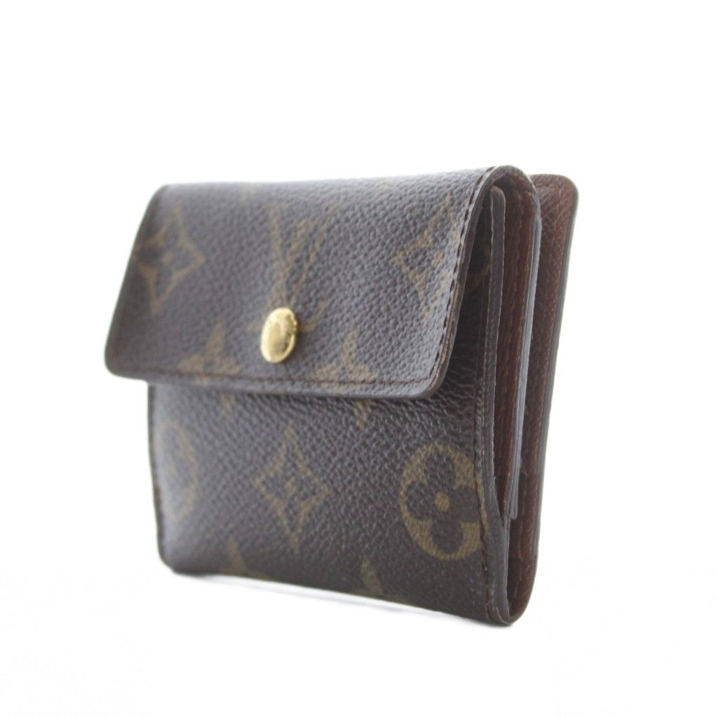 Louis Vuitton Coin Case Wallet Card Brown Snap Button Monogram Pattern RI — view 3