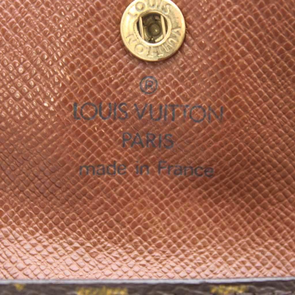Louis Vuitton Coin Case Wallet Card Brown Snap Button Monogram Pattern RI — view 7