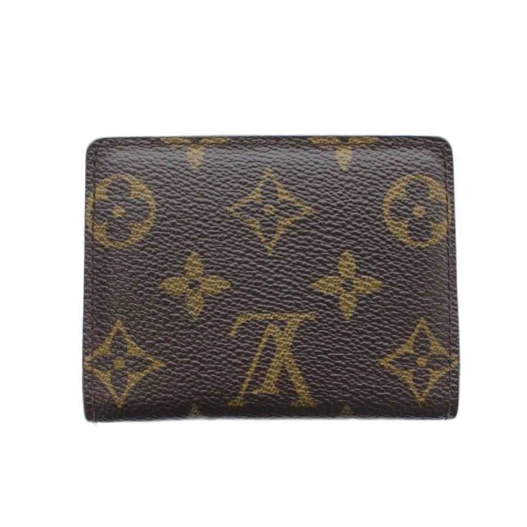 Louis Vuitton Coin Case Wallet Card Brown Snap Button Monogram Pattern RI — view 2