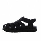 Prada Triangle Logo Raffia Monolith Crochet Cage Sandals 7.5 Black — view 2