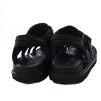 Prada Triangle Logo Raffia Monolith Crochet Cage Sandals 7.5 Black — view 3