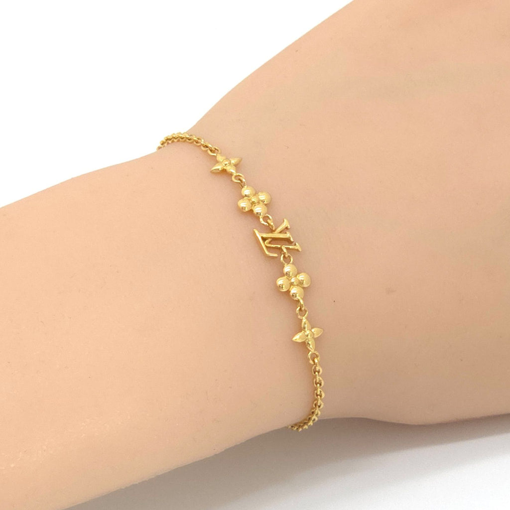 Louis Vuitton Baby Bracelet 15.2 18.7 cm Gold Color Metal LV Initial Monogram
