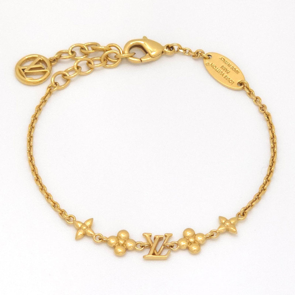 Louis Vuitton Baby Bracelet 15.2 18.7 cm Gold Color Metal LV Initial Monogram — view 2