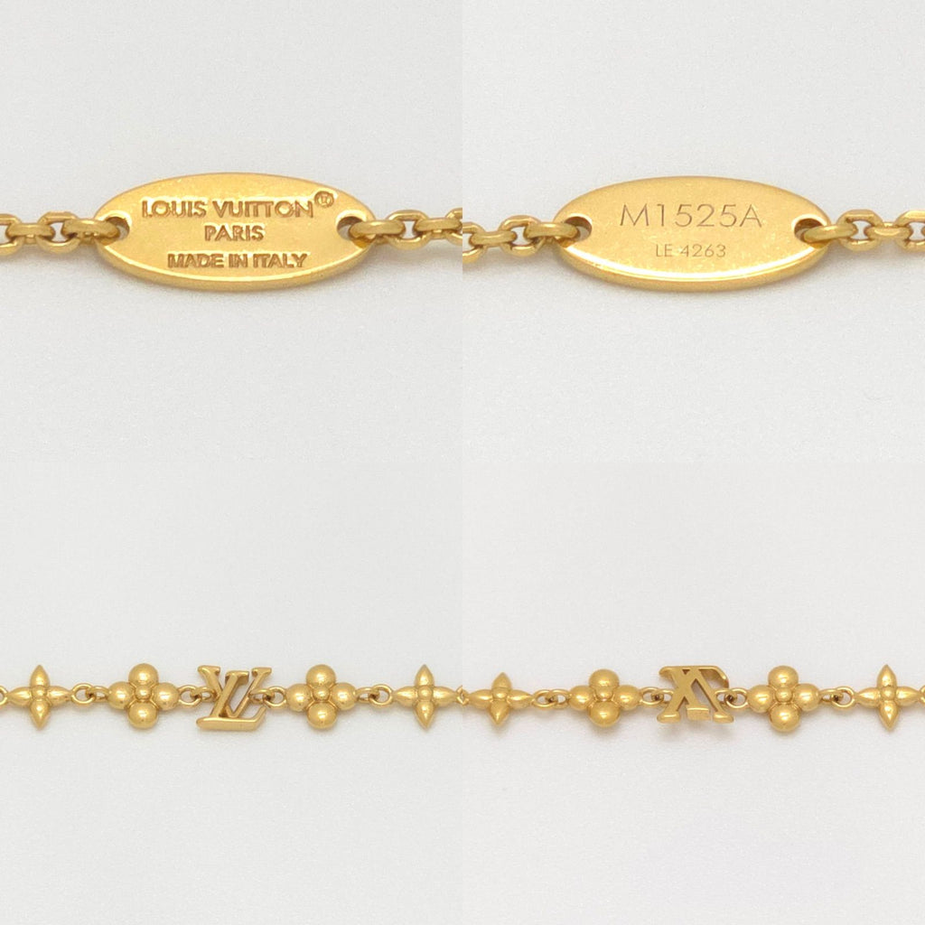 Louis Vuitton Baby Bracelet 15.2 18.7 cm Gold Color Metal LV Initial Monogram — view 6