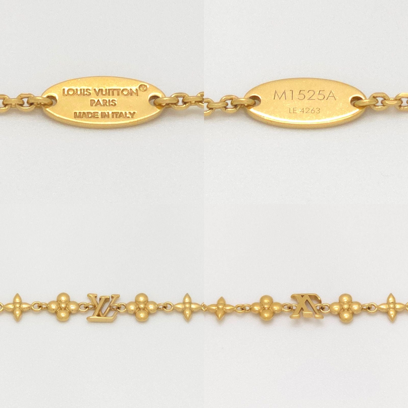 Louis Vuitton Baby Bracelet 15.2 18.7 cm Gold Color Metal LV Initial Monogram — view 6