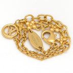 Louis Vuitton Baby Bracelet 15.2 18.7 cm Gold Color Metal LV Initial Monogram — view 4