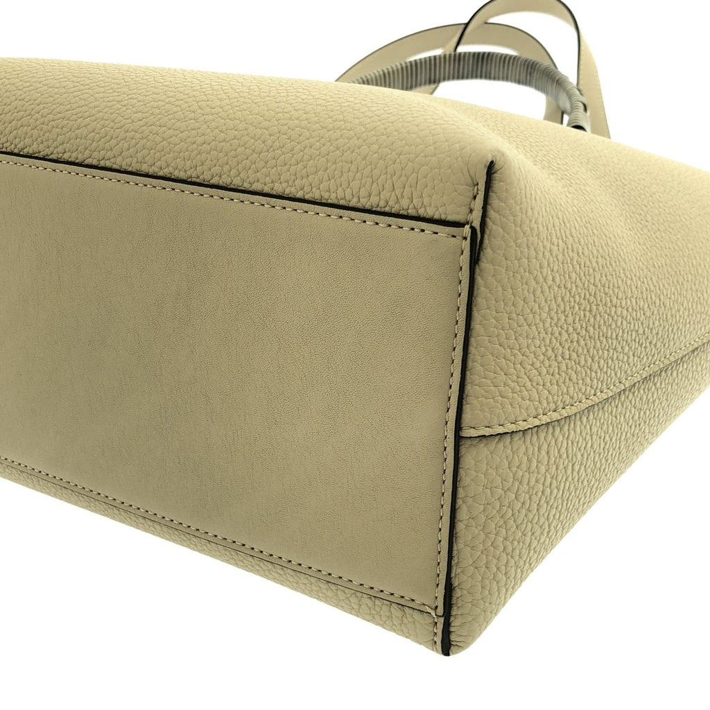 Loewe Anagram Small Leather Tote Light Oats — view 9