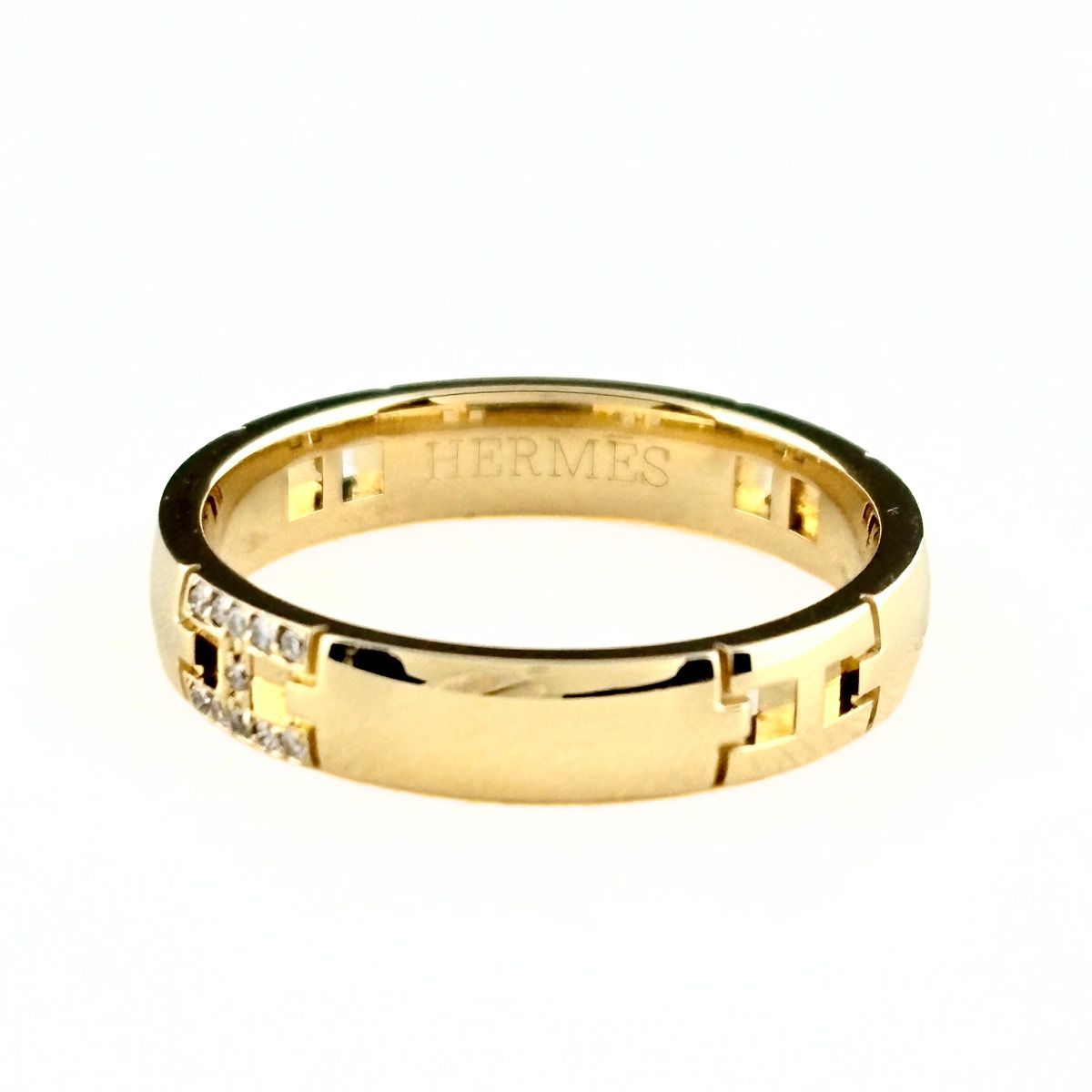 Hermes Ever Herakles Ring YG Yellow Gold Pave Diamond — view 2
