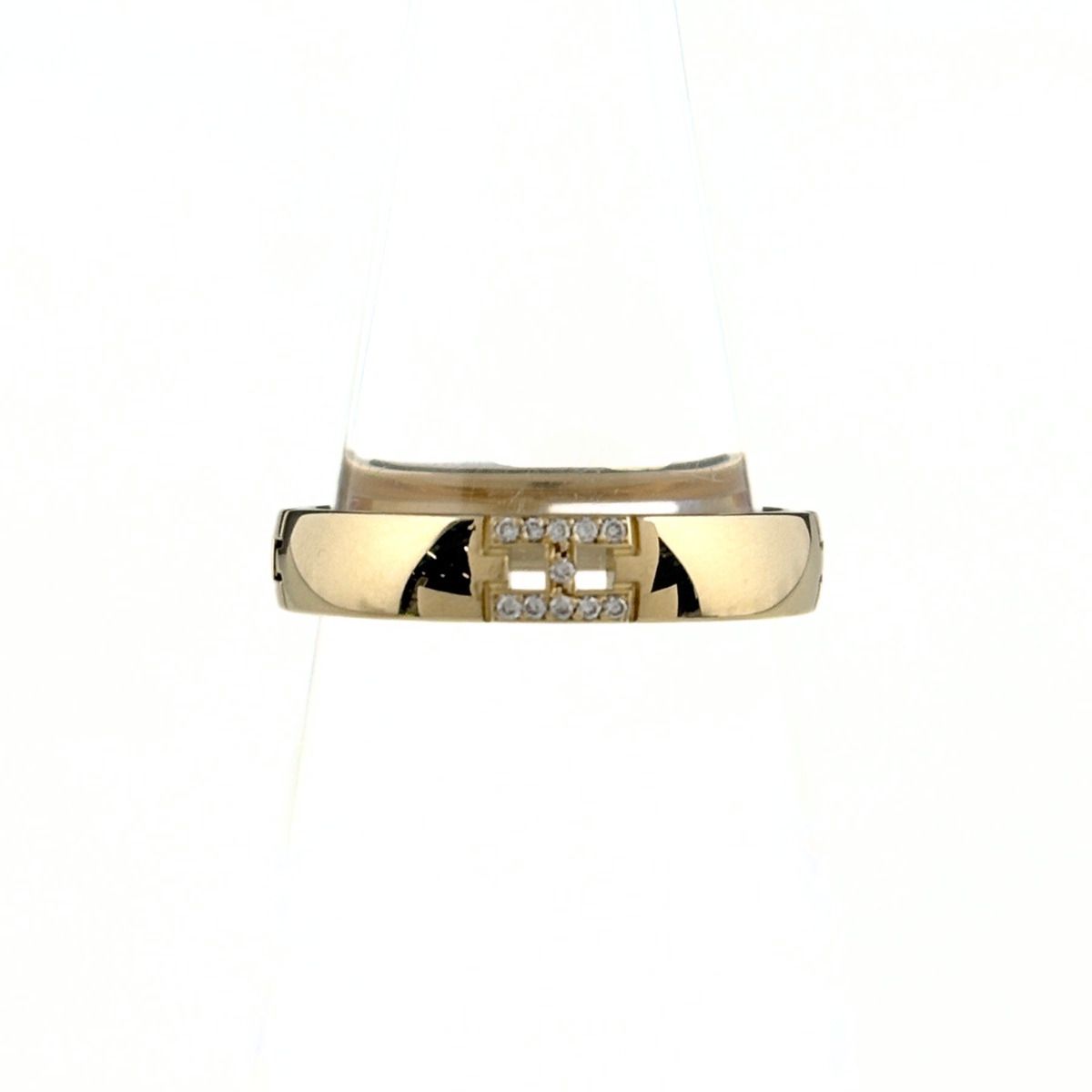 Hermes Ever Herakles Ring YG Yellow Gold Pave Diamond