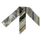 Hermes Scarf Twill Gray Ju Noir Blanc Ribbon Festival Des Amazones