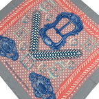 Hermes Scarf Carre 90 Light Pink Light Blue White Boucles Et Galons du Tsar