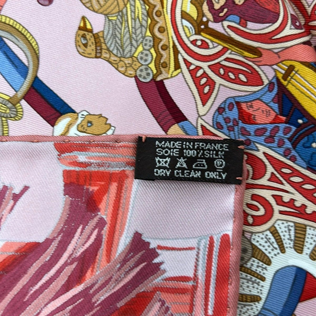 Hermes Scarf Carre 90 Pink Bordeaux Multi AU — view 3