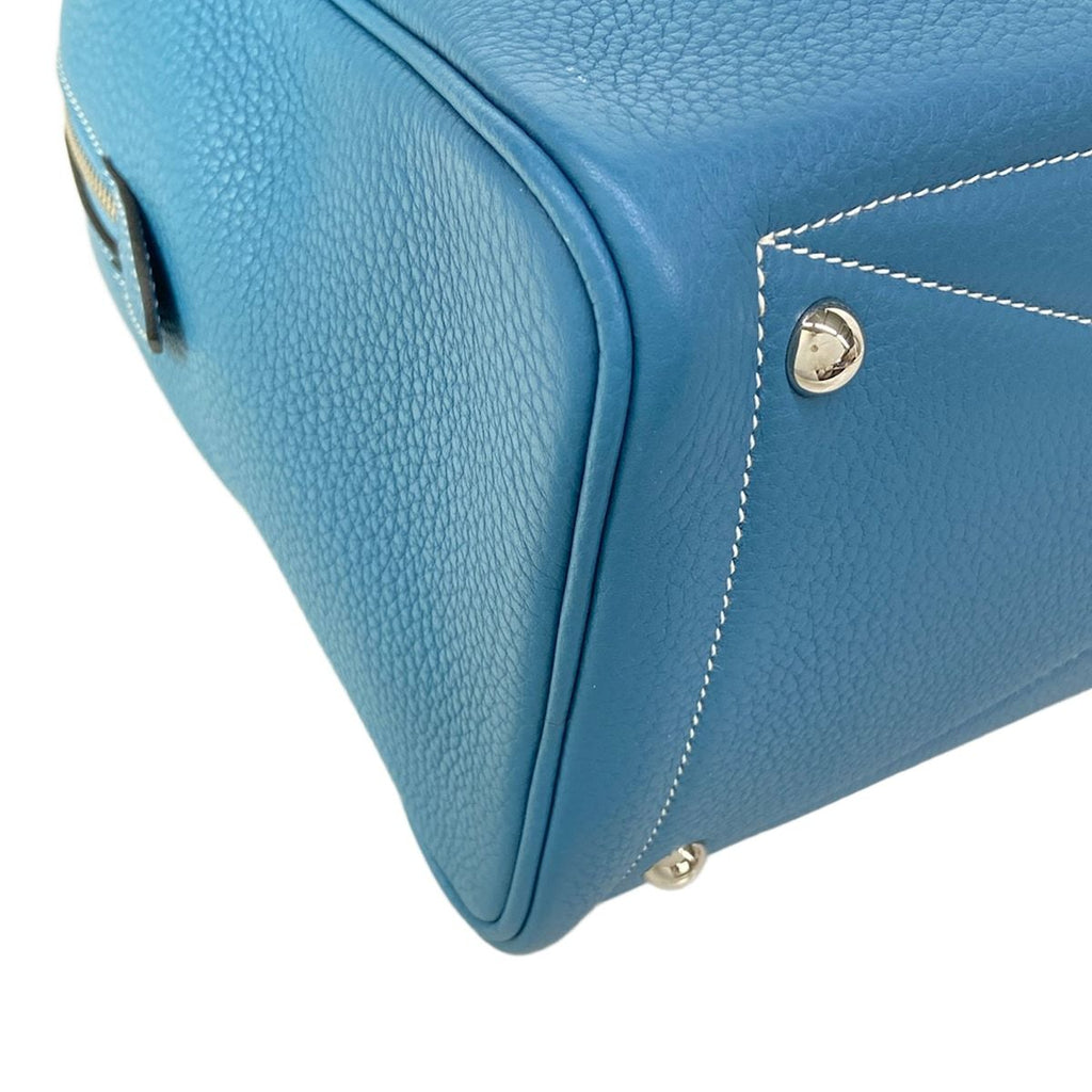 Hermes Shoulder Bag Victoria Tout 35 Blue Jean Silver — view 9