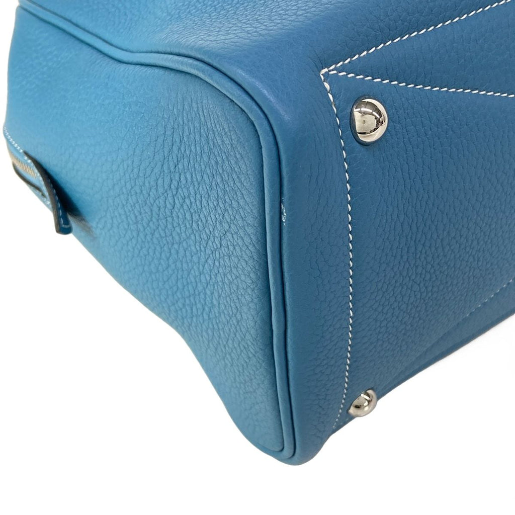 Hermes Shoulder Bag Victoria Tout 35 Blue Jean Silver — view 7