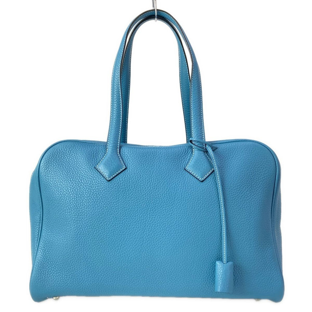 Hermes Shoulder Bag Victoria Tout 35 Blue Jean Silver