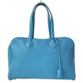 Hermes Shoulder Bag Victoria Tout 35 Blue Jean Silver
