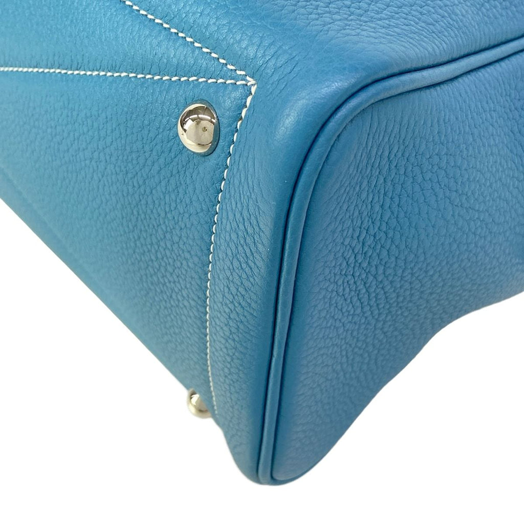 Hermes Shoulder Bag Victoria Tout 35 Blue Jean Silver — view 6