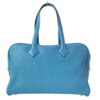 Hermes Shoulder Bag Victoria Tout 35 Blue Jean Silver — view 3
