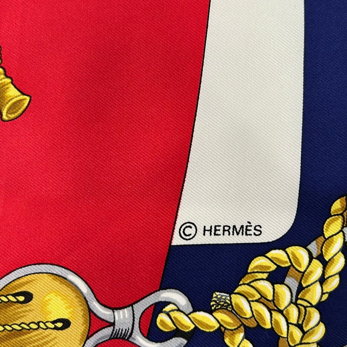 Hermes Scarf Carre 90 Red White Multi Chateaux D'arriere — view 2