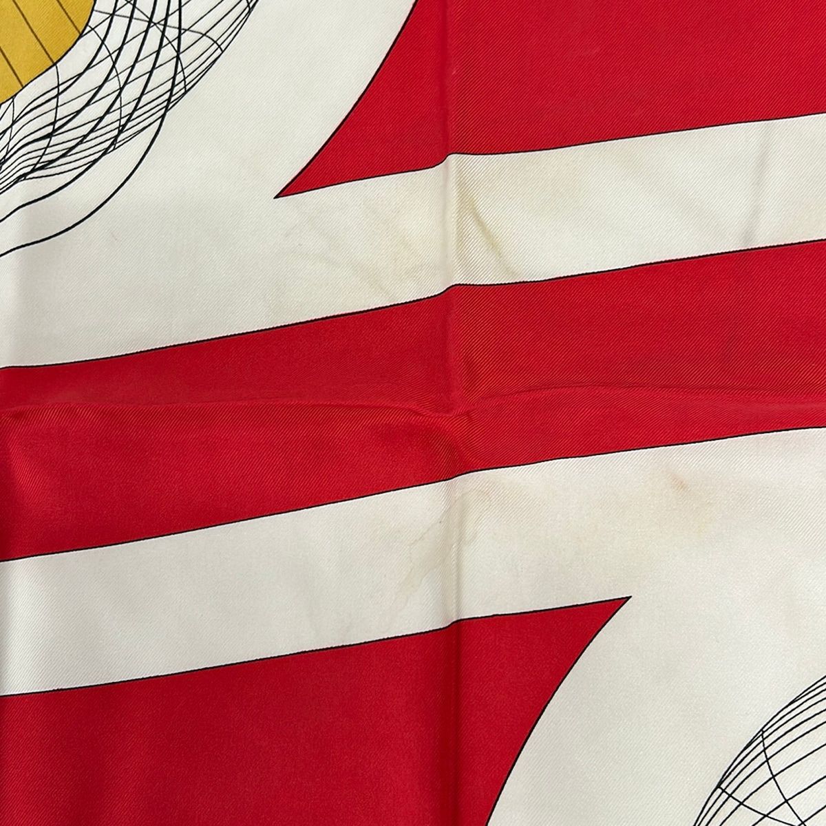 Hermes Scarf Carre 90 Red White Multi Chateaux D'arriere — view 6