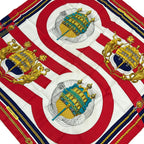 Hermes Scarf Carre 90 Red White Multi Chateaux D'arriere