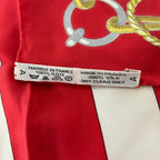 Hermes Scarf Carre 90 Red White Multi Chateaux D'arriere — view 3