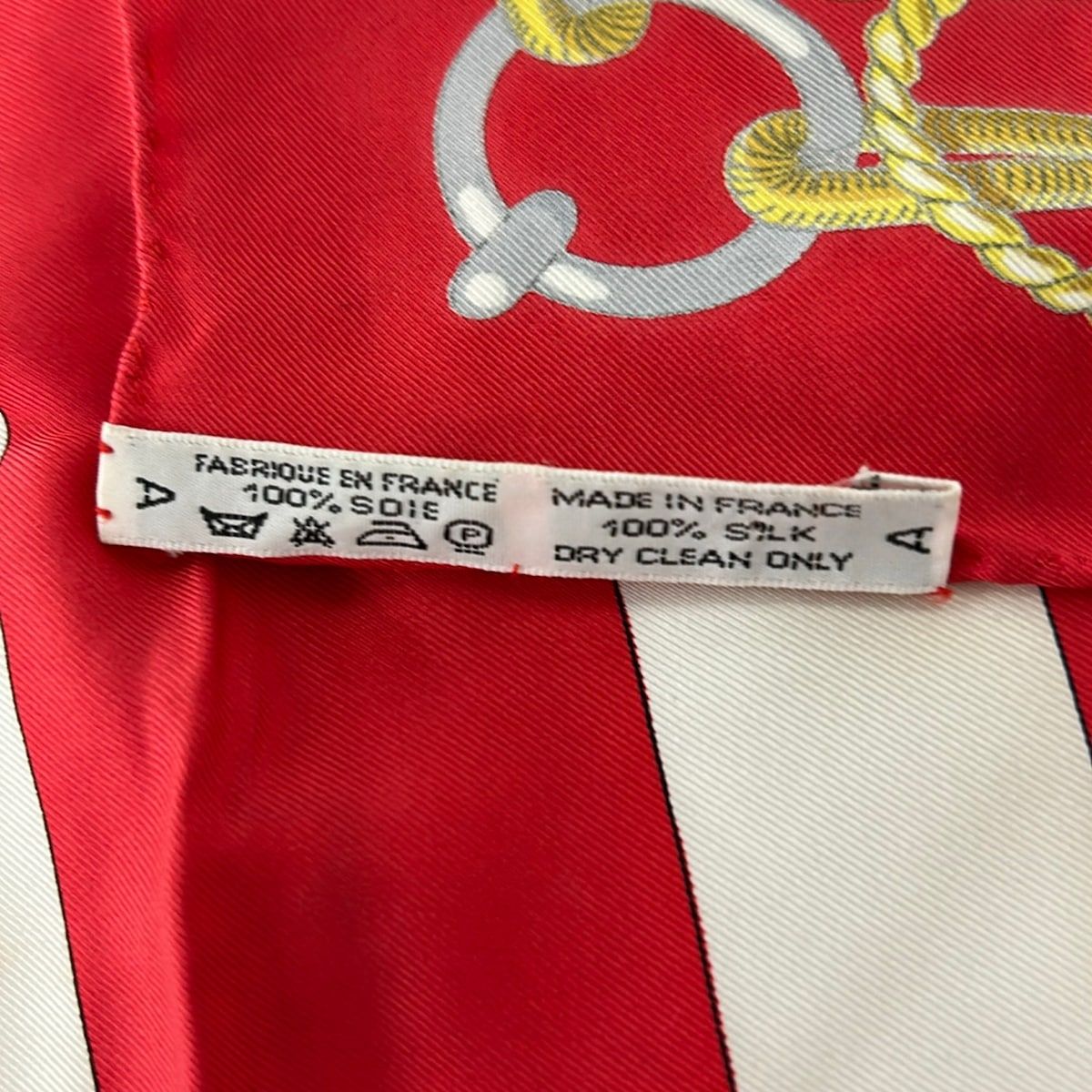 Hermes Scarf Carre 90 Red White Multi Chateaux D'arriere — view 3