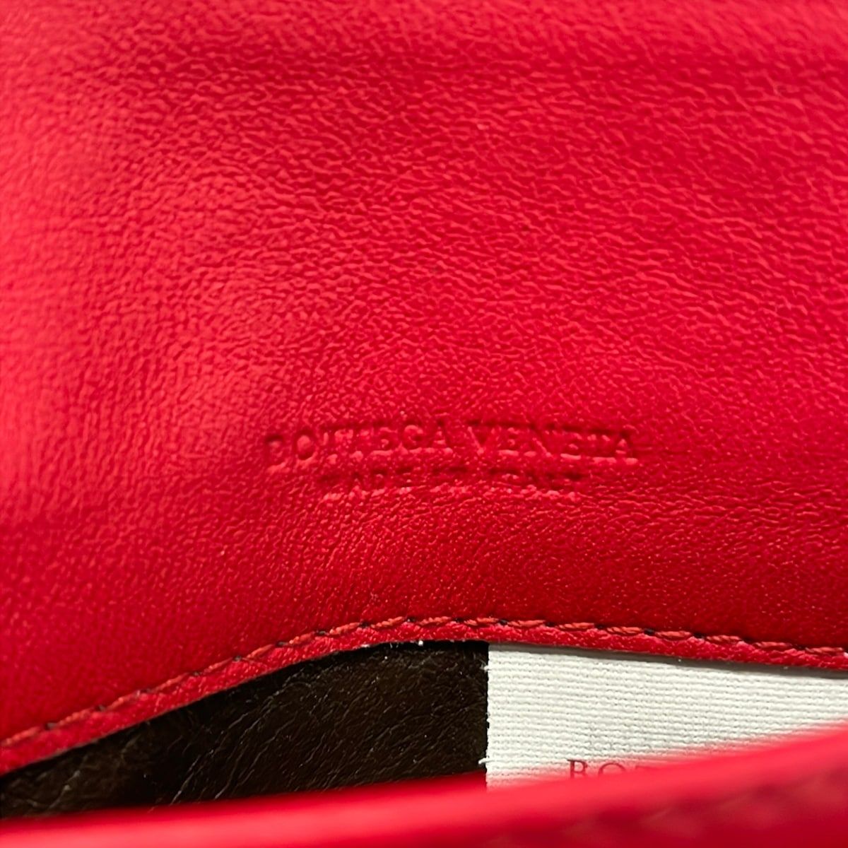Bottega Veneta Business Card Holder Intrecciato Red Leather — view 5