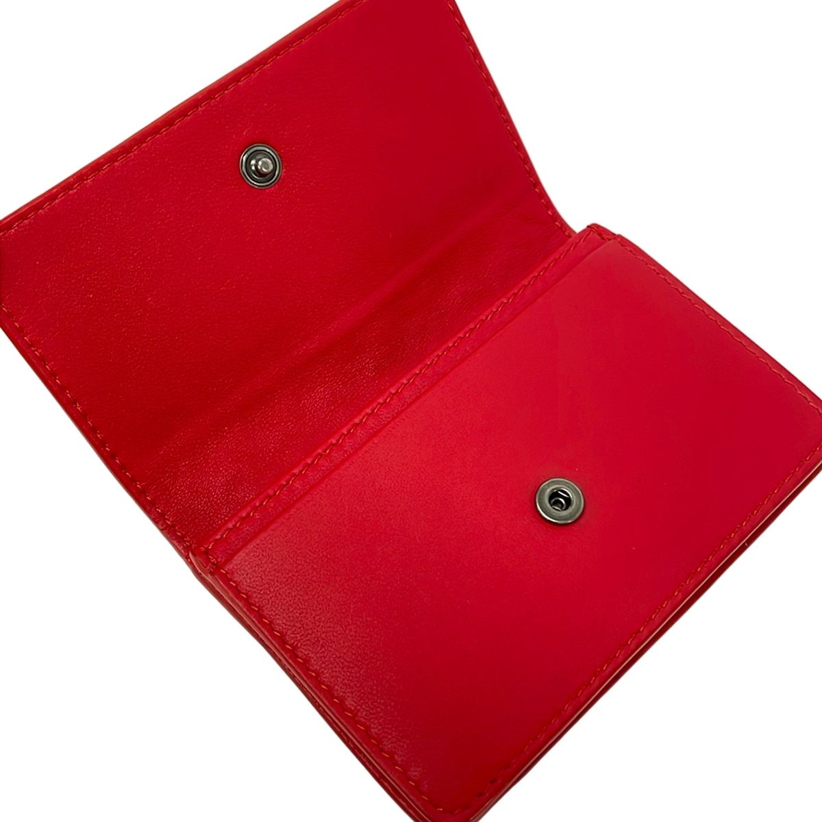 Bottega Veneta Business Card Holder Intrecciato Red Leather — view 3