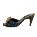 Louis Vuitton Mules 35 Blue Beige Multi Ribbon